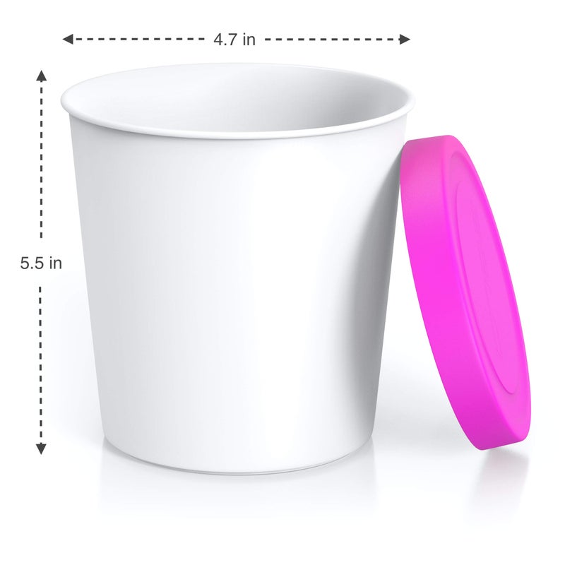 BALCI - Premium Ice Cream Containers (2 Pack - 1 Quart Each) Perfect Freezer Storage Tubs with Lids for Ice Cream, Sorbet and Gelato! - Pink - Image 4